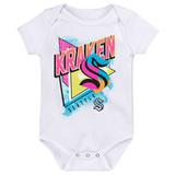 Newborn & Infant White Seattle Kraken Full Throttle Bodysuit