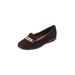 Wide Width Women's The Thayer Slip On Flat by Comfortview in Black (Size 7 W)