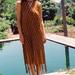 Zara Dresses | Bloggers Fav Zara Open Knit Macrame Fringe Dress | Color: Brown | Size: M