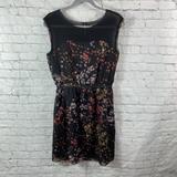 Madewell Dresses | Broadway & Broome Madewell Black Dot Print Silk Sleeveless Mini Dress | Color: Black/Pink | Size: 8