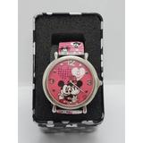 Disney Accessories | Disney Minnie And Mickey Heart Watch Large Pink Face Mnaq16110 434 Working Watch | Color: Pink/Red | Size: Os