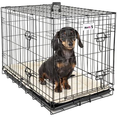 Cage pour Chien 76x48x53 cm - Avec Coussin - Avec poignée - Caisse de transport pliante - 2 Portes