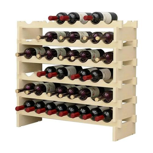 Stapelbares modulares Weinregal Kleines Weinlagerregal Freistehende Weinregale aus massivem