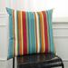 Multi-color Stripe Polyester Indoor/Outdoor Throw Pillow