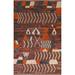 Brown/ Pink Abstract Moroccan Area Rug Hand-knotted Modern Wool Carpet - 5'9" x 8'0"