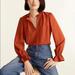 J. Crew Tops | J.Crew Gathered Ruffle Drapey Top | Color: Red | Size: S