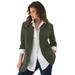 Plus Size Women's Boyfriend Blazer by Roaman's in Hunter Green (Size 38 W) Professional Jacket