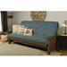 The Twillery Co.® Stratford Queen 87" Wide Loose Back Futon & Mattress Wood/Solid Wood/Polyester in Blue | 44 H x 87 W x 37 D in | Wayfair