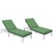 LeisureMod Chelsea 74.8" Long Reclining Single Chaise w/ Cushions Metal in White | 15.35 H x 29.53 W x 74.8 D in | Outdoor Furniture | Wayfair
