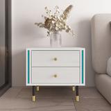 Meble Furniture Cristal 04 22" Nightstand Wood in White | 20.6 H x 21.7 W x 15.7 D in | Wayfair CRISTAL-04-NIGHT-WHITE