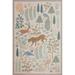 Blue/Brown 90 x 60 x 0.25 in Area Rug - Rifle Paper Co. x Loloi Menagerie MEN-01 Les Fauves Cream Rug Polyester | 90 H x 60 W x 0.25 D in | Wayfair