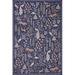 Blue/Navy 90 x 60 x 0.25 in Area Rug - Menagerie Rifle Paper Co. x Loloi MEN-02 Forest Navy Rug Polyester | 90 H x 60 W x 0.25 D in | Wayfair