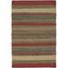 Brown 126 x 93 x 0.25 in Indoor Area Rug - Chandra Rugs Kilim Striped Handmade Wool Red/Area Rug Wool | 126 H x 93 W x 0.25 D in | Wayfair