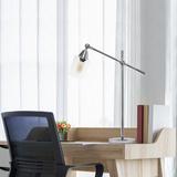 Latitude Run® Lalia Home Vertically Adjustable Desk Lamp, Black 28.0 H x 19.75 W x 7.25 D in grayMetal in Chrome/Chrome | Wayfair