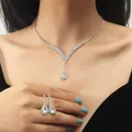 TREAZY – ensemble de bijoux de mariée en cristal pour femmes 4 couleurs collier et boucles