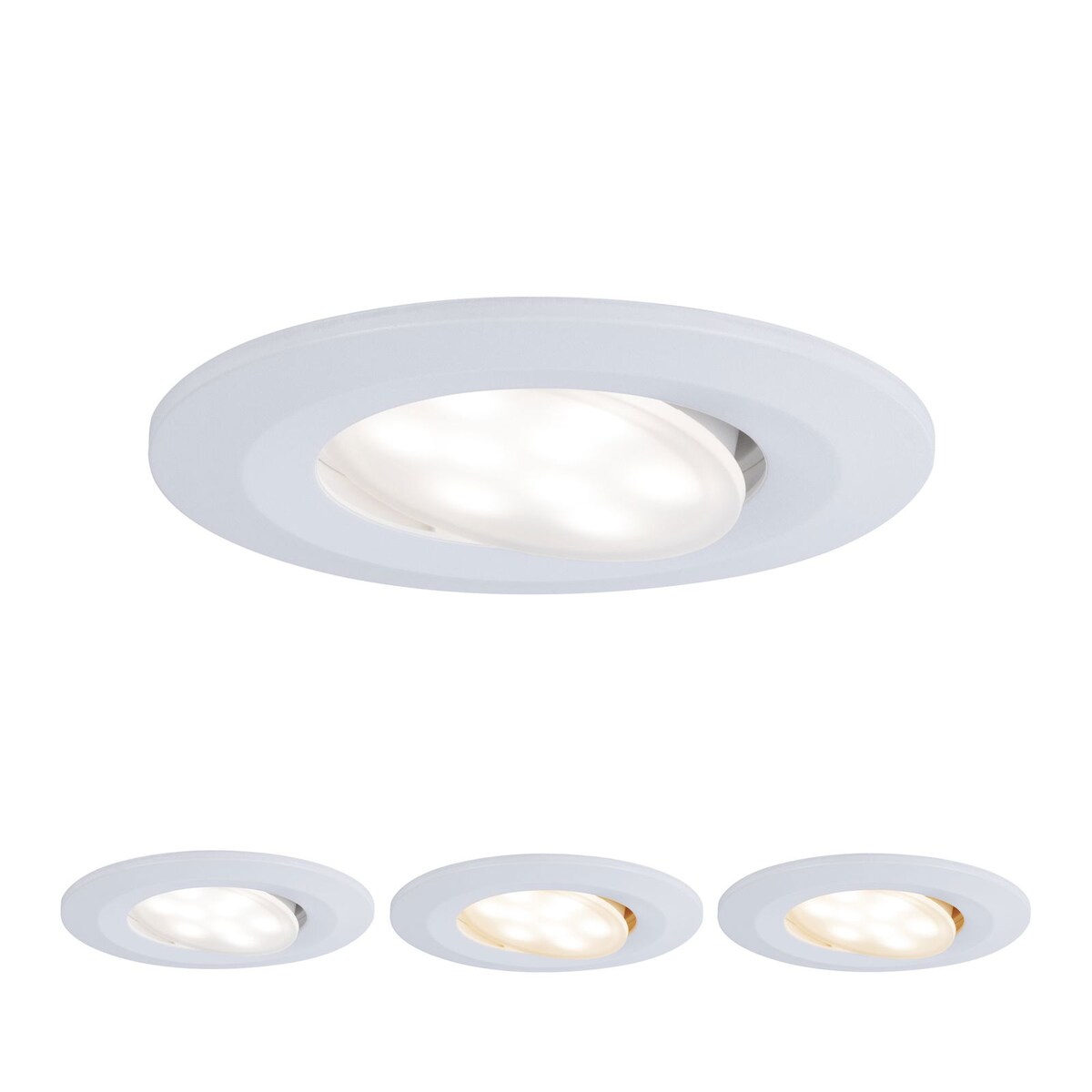Paulmann LED Einbauleuchte Calla schwenkbar IP65 rund 90mm 30° 5W 400lm 230V White Switch Weiß matt 99934 Image