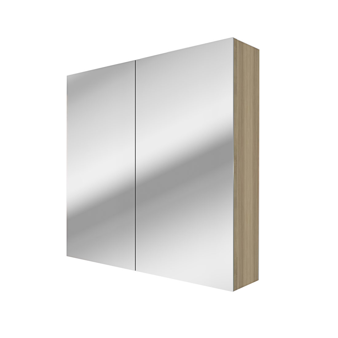 AcquaVapore Spiegelschrank Badspiegel Badezimmer Spiegel City 80cm braun Eiche mit 5W LED-Strahler Image