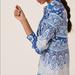 Anthropologie Dresses | Anthropologie New With Tags Printed V-Neck Buttonfront Shirtdress | Color: Blue/White | Size: Xl