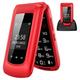 uleway Big Button Mobile Phone for Elderly Sim Free Unlocked Senior Flip Phones Easy to Use Basic Cell Phones with 2.4" LCD Display SOS Button Torch FM Radio 1000mAh Battery Charging Dock (Red)