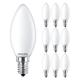 Philips 10 Pack Classic LED Opal Glass Candle Lamp 2.2W (25W) E14 SES Small Edison Screw | 2700k Warm White | 250 Lumen | 15000 Hours | Car Air Freshener Included | 80+ CRI