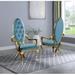 Best Quality Furniture Tufted Velvet King Louis Back Arm Chair Wood/Upholstered/Velvet in Blue/Yellow | 51 H x 23.5 D in | Wayfair SC88