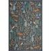 Black 18 x 18 x 0.25 in Area Rug - Rifle Paper Co. x Loloi Menagerie MEN-02 Forest Rug Polyester | 18 H x 18 W x 0.25 D in | Wayfair