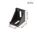 Corner Bracket for 3030 Series Aluminum Extrusion Profile, 10 Pcs (Black) - Black - 35x28x35mm - 10 Pcs