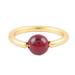 'Gold-Plated Ruby Single Stone Ring from India'