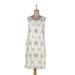 Flower Dance,'Block-Printed Cotton A-Line Dress'