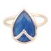 Cool Drink in Blue,'Blue Onyx and Sterling Silver Single Stone Ring'