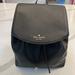 Kate Spade Bags | Black Leather Flap Kate Spade Backpack | Color: Black/Gold | Size: Os