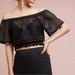 Anthropologie Tops | Anthropologie Tracy Reese Savannah Black Off The Shoulder Crop Top | Color: Black | Size: Xs