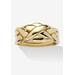 Women's Yellow Gold-Plated Braided Puzzle Ring Jewelry by PalmBeach Jewelry in Gold (Size 10)