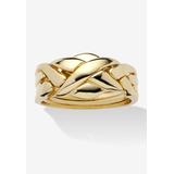 Women's Yellow Gold-Plated Braided Puzzle Ring Jewelry by PalmBeach Jewelry in Gold (Size 5)