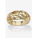 Plus Size Women's Yellow Gold-Plated Sterling Silver Swirling Cutout Dome Ring Jewelry by PalmBeach Jewelry in Gold (Size 6)