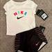 Nike Matching Sets | Girls Nike 2 Pc Short Set Outfit Tee Shorts Shirt Sport Wear Athletic Swing Top | Color: Pink/White | Size: 2tg