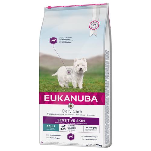 2x12kg Eukanuba Daily Care Adult Sensitive Skin Hundefutter trocken