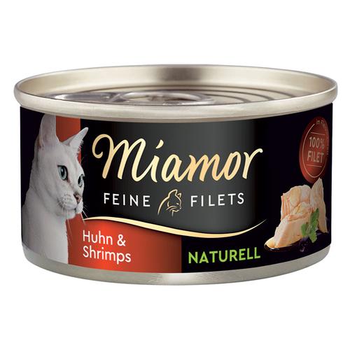 Sparpaket: 12x80g Miamor Feine Filets Naturelle Probierpaket Huhn & Shrimps Katzenfutter nass