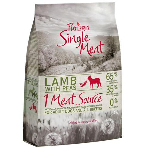 4kg Lamm mit Erbsen und Hopfenblumen Purizon Single Meat Hundefutter trocken
