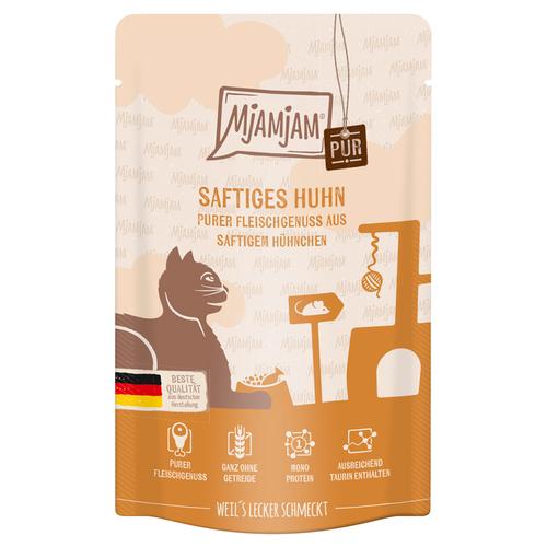 Sparpaket 24x125g MjAMjAM Quetschie purer Fleischgenuss saftiges Hühnchen pur Katzenfutter nass