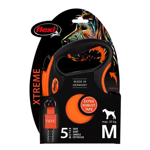 flexi Xtreme Gurt-Leine orange, 5m / M bis 35kg Hund