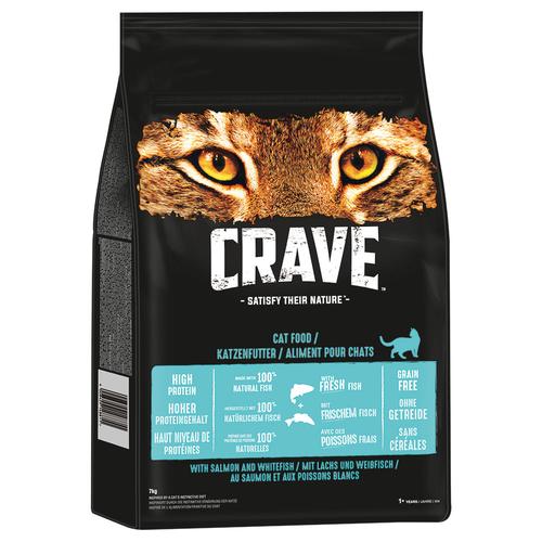 7kg Crave Katze Trocken Adult mit Lachs & Weißfisch Katzenfutter trocken