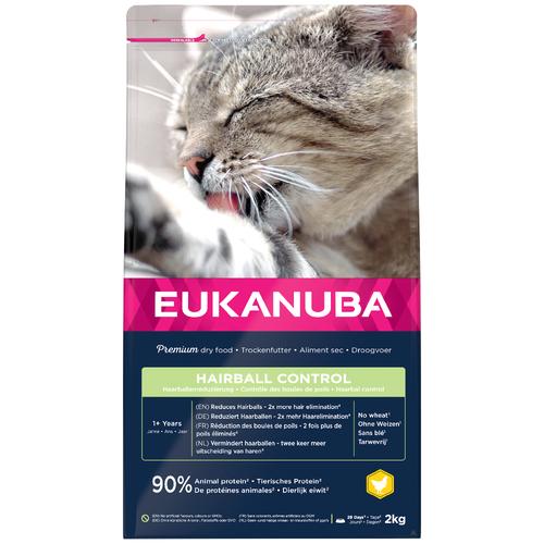 Sparpaket: 3x2kg Eukanuba Hairball Control Adult Katzenfutter trocken