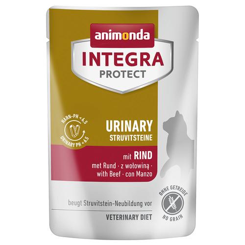 Sparpaket: 48x85g Animonda Integra Protect Adult Harnsteine mit Rind Katzenfutter nass