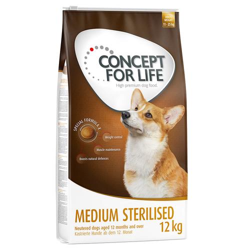2x12kg Medium Sterilised Concept for Life Hundefutter trocken