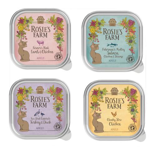 32x100g Adult Mixpaket 4 Sorten Rosie's Farm Katzenfutter