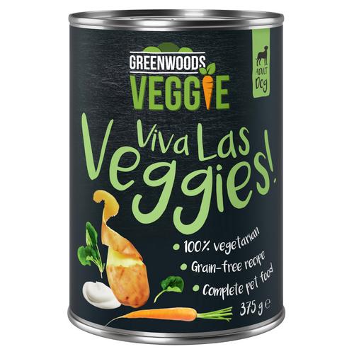 24 x 375 g mit Joghurt, Kartoffeln, Karotten und Spinat Greenwoods Veggie Hundenassfutter
