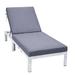 LeisureMod Chelsea 74.8" Long Reclining Single Chaise w/ Cushions Metal in Gray | 15.35 H x 29.53 W x 74.8 D in | Outdoor Furniture | Wayfair