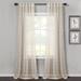 Farmhouse Textured Back Tab/Rod Pocket Sheer Window Curtain Panels Beige 38x84 Set - Lush Decor 21T012090