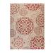 Red 120 x 94 x 0.25 in Area Rug - Gertmenian Paseo Emilia/Ivory Scrolled Medallion Indoor/Outdoor Flatweave Area Rug | Wayfair 19551